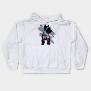 Cool Miniature Schnauzer Stencil Artwork Kids Hoodie